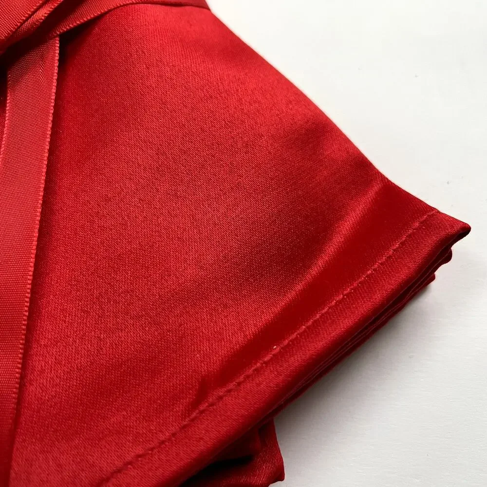 Mervyn's 4 Piece Red Sateen Cotton Napkins‎ NEW